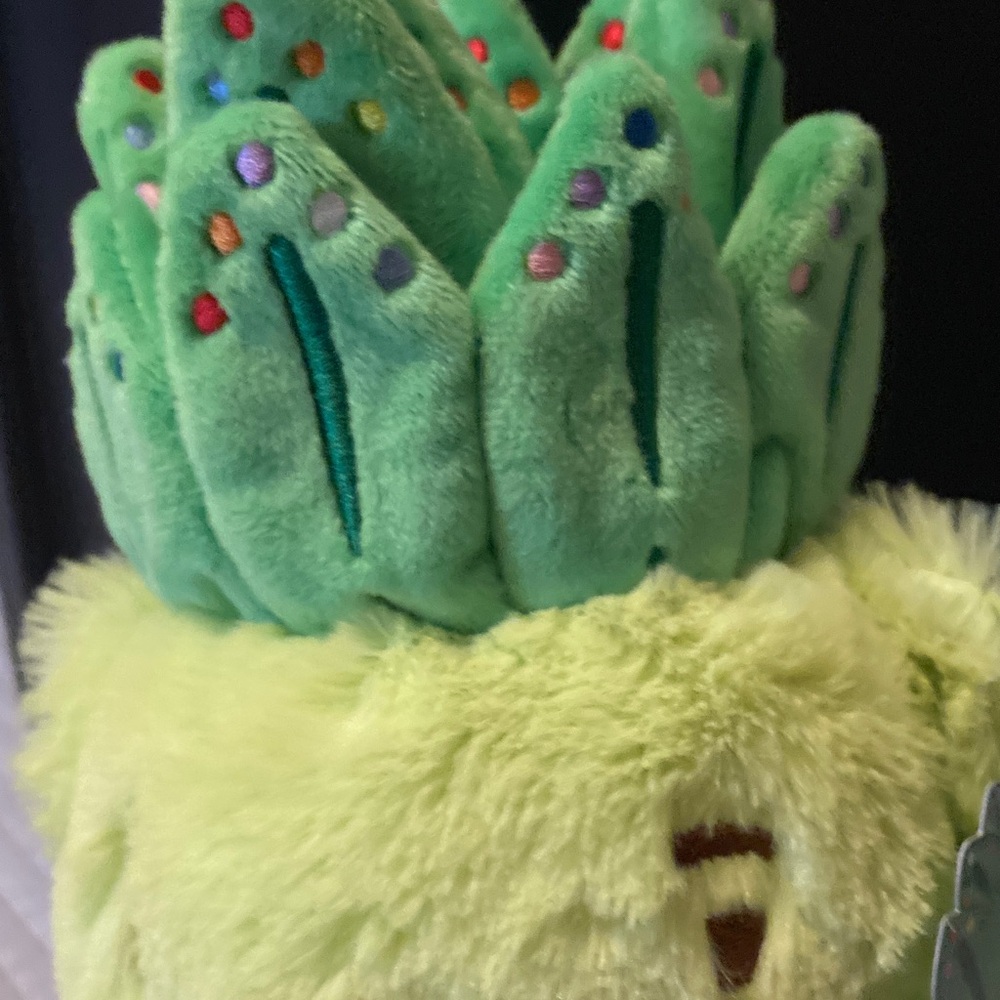 Green Cactus Bear Plush in Orange Pot Moriah Elizabeth Fred plush with bag - Picture 6 of 13
